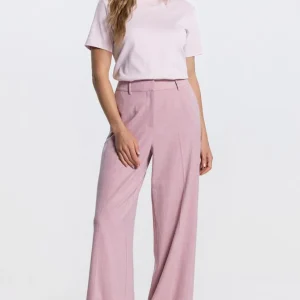 Jansen Amsterdam Nicole wide leg pantalon in Lichtroze