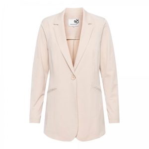 &Co Woman – Philana Long Travelstof Blazer – Sand