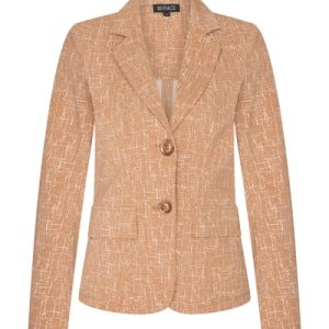 Mi Piace – Blazer Kort Travelstof – Linnen Print