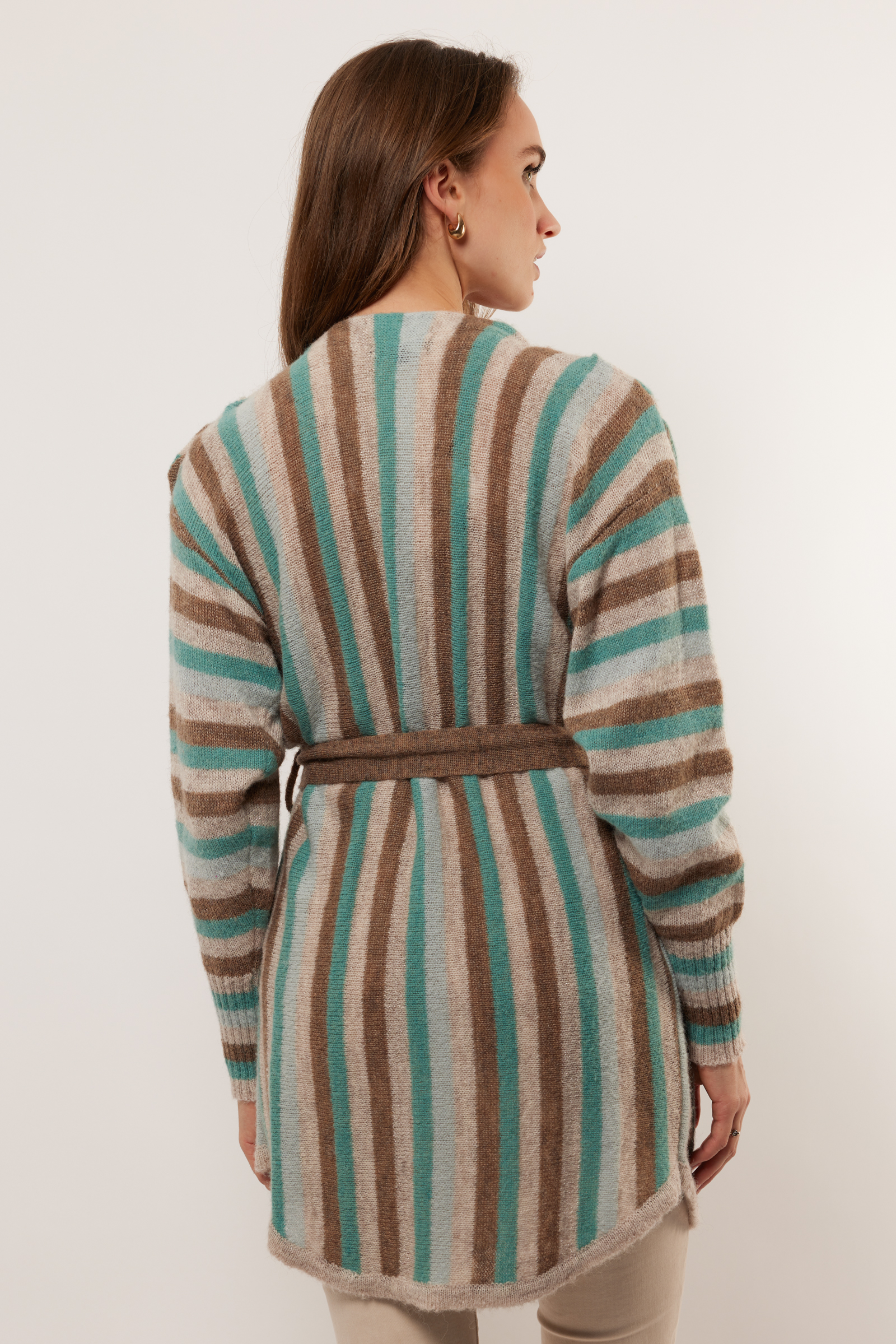 G-maxx – Amina Knitting Cardigan – Gravel/Arctic Blue - Afbeelding 4