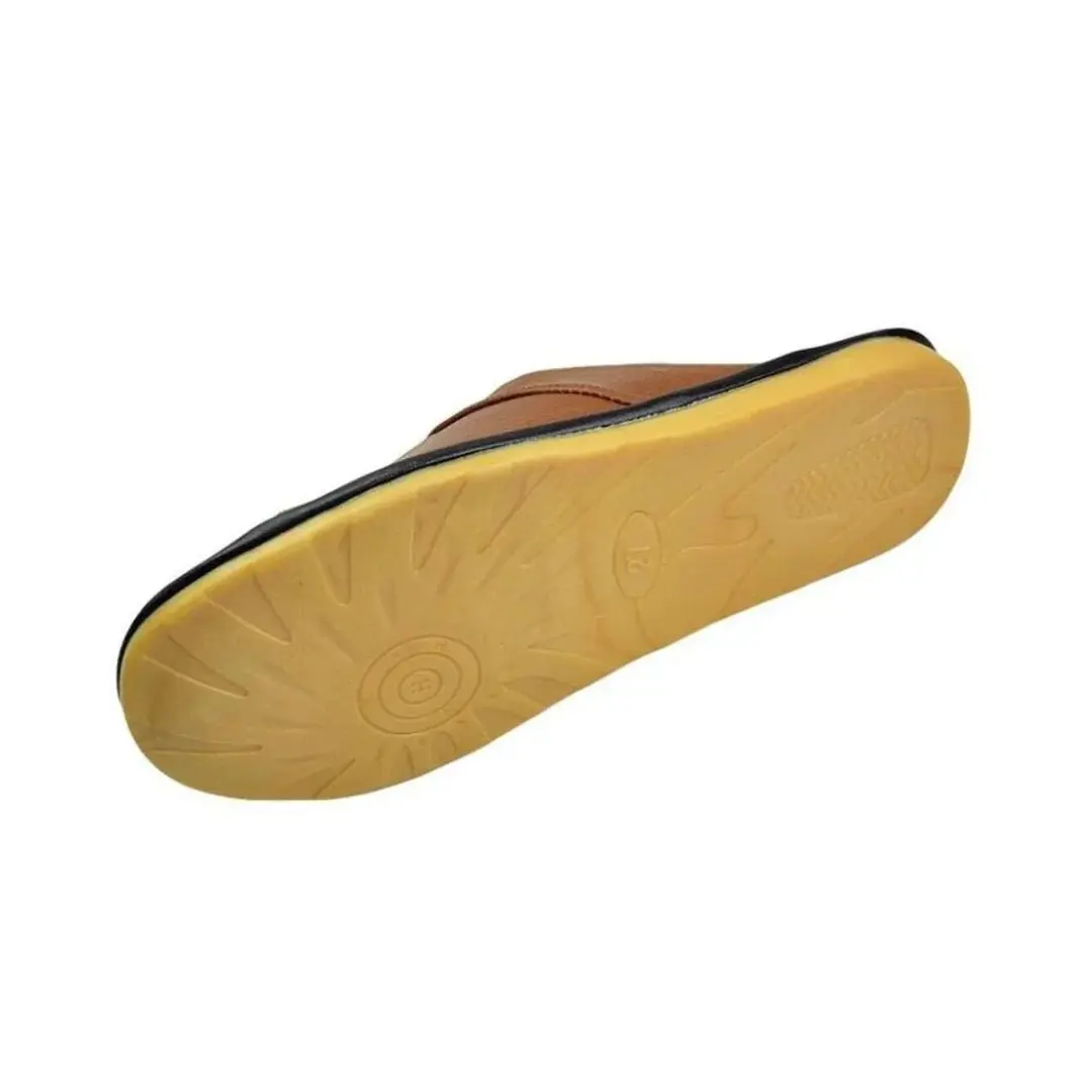 Split Leren Pantoffels Heren voor Thuis - Sloffen met Voering - Afbeelding 4