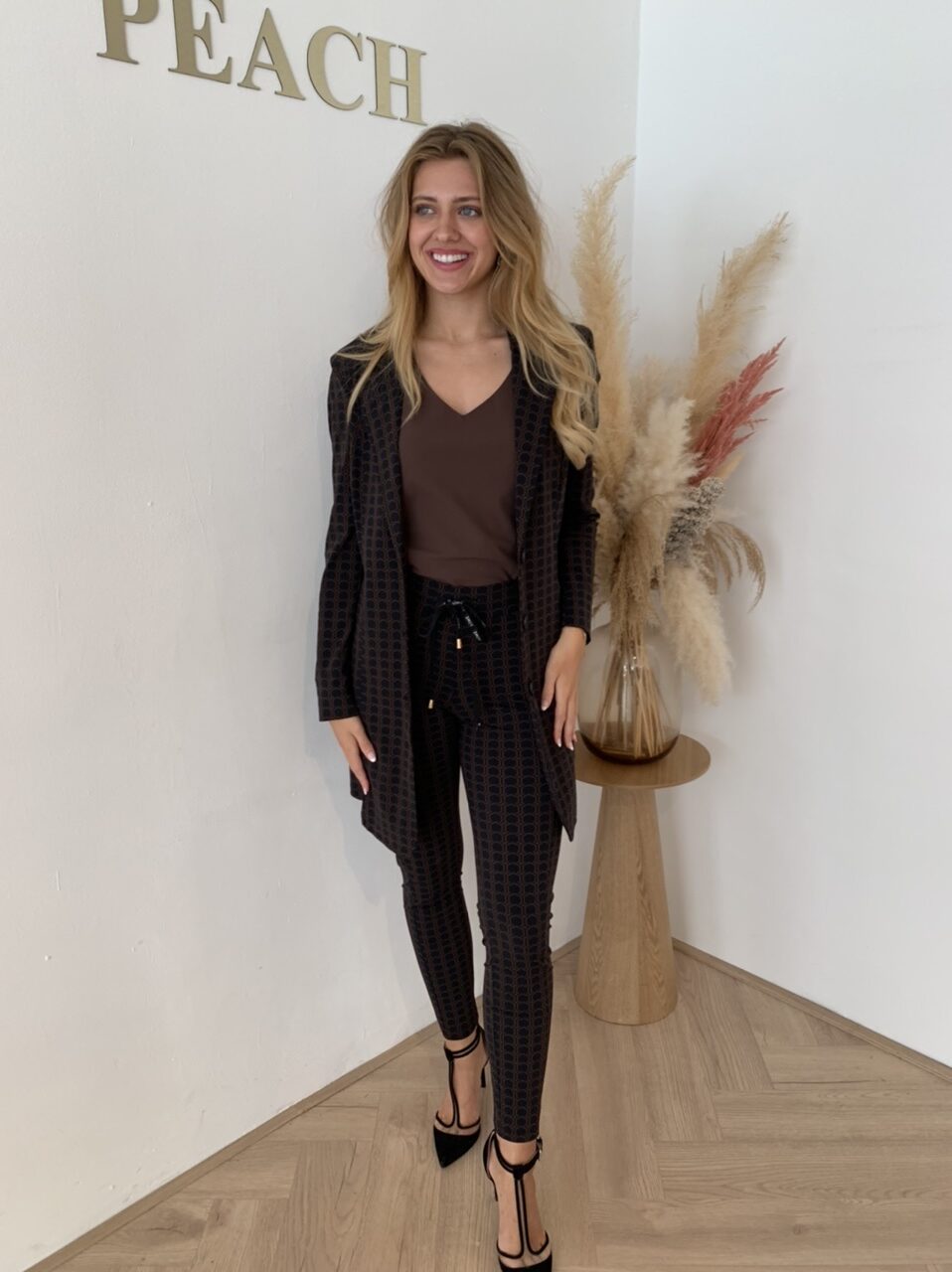 Aime – Bionda Blazer – Points Print Cacao