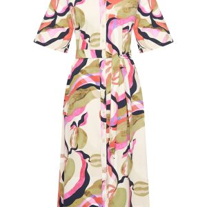 Mi Piace – Dress Wide Sleeve Picasso Print – Multicolour