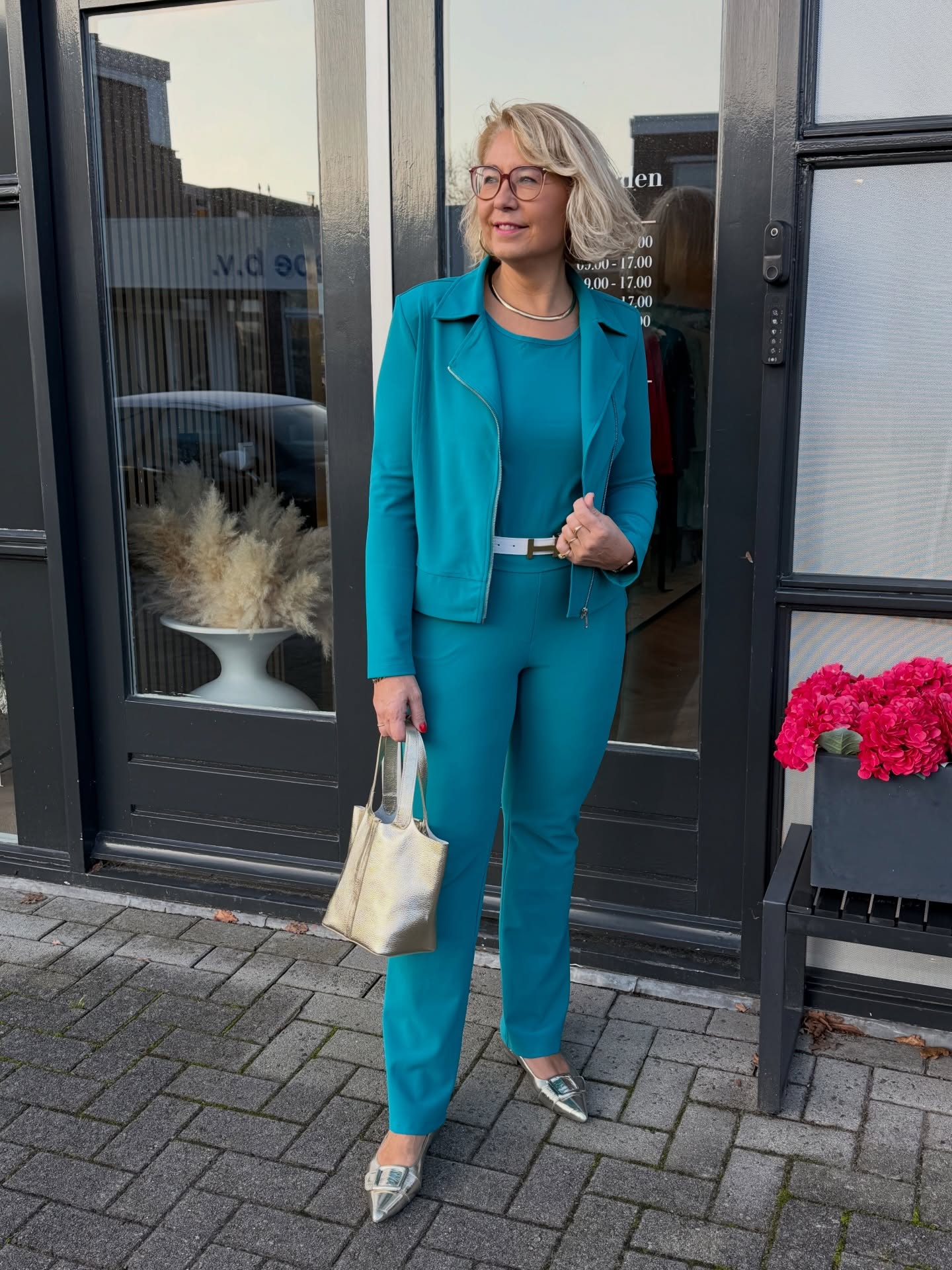 Mi Piace – Biker Jacket Bonded – Petrol - Afbeelding 6