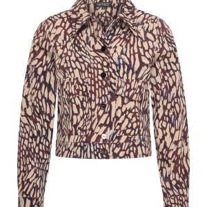 Mi Piace – Jacket Cropped Abstracte Print – Burgundy | Latte
