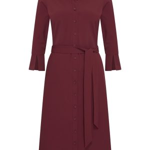 Mi Piace – Jurk 3/4 Mouw recht – Burgundy