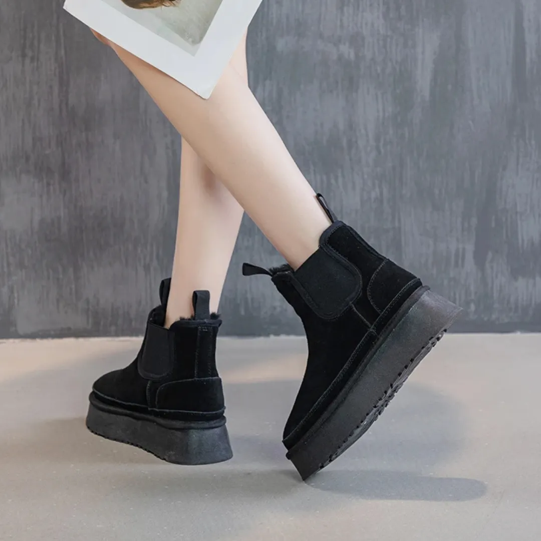 Lina Dames Enkellaarsjes – Suède Look Enkelboots met Warme Voering - Afbeelding 7