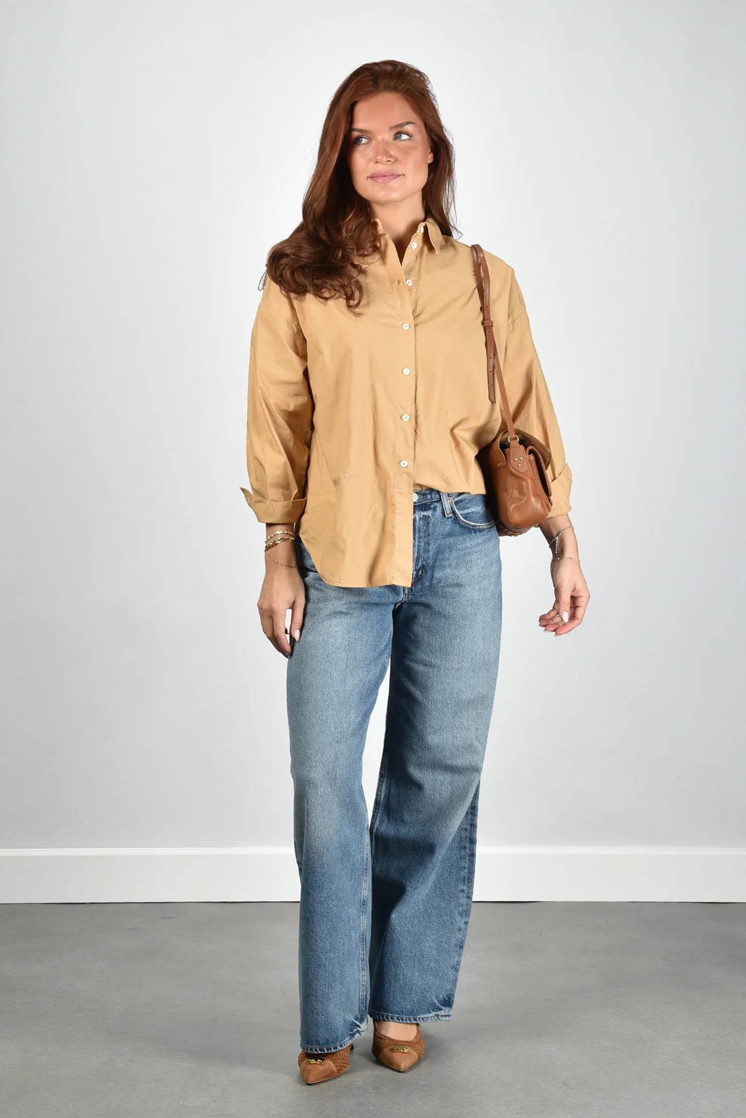 Academia blouse Giorgia 76DT1-922 beige plain - Afbeelding 3