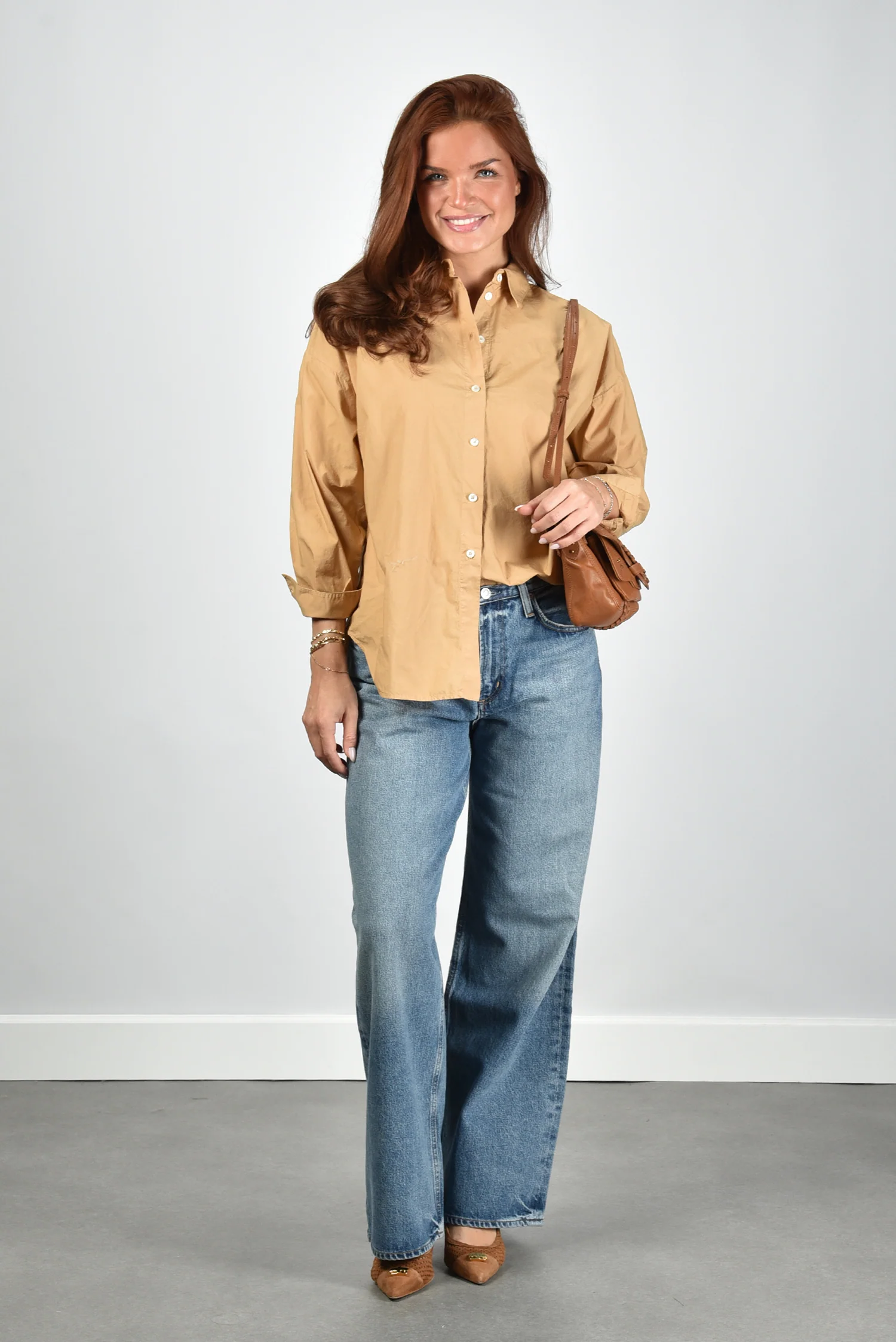 Academia blouse Giorgia 76DT1-922 beige plain - Afbeelding 4