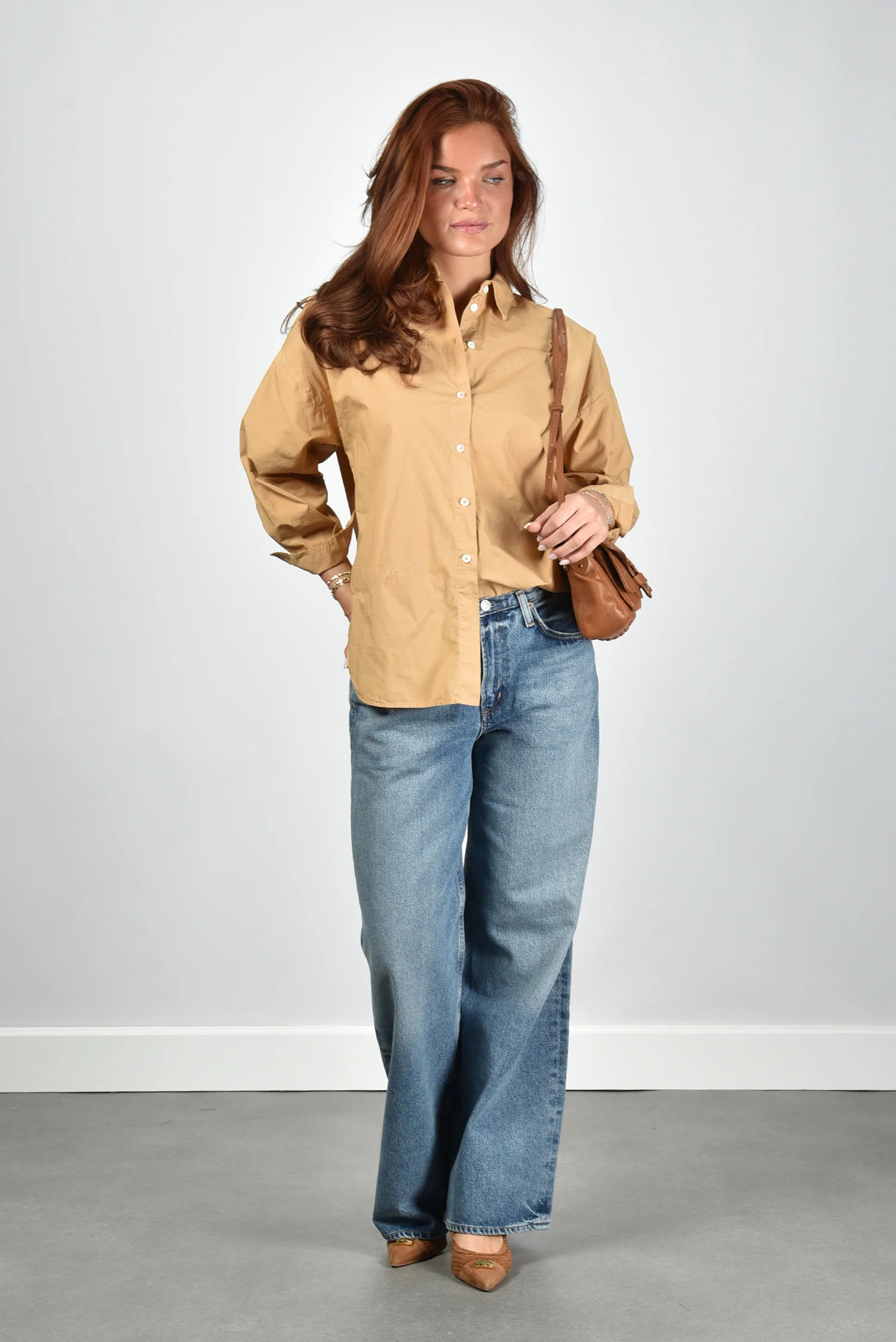 Academia blouse Giorgia 76DT1-922 beige plain - Afbeelding 5