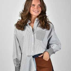 Academia blouse Giorgina Patch 75D5P-020 riga nero