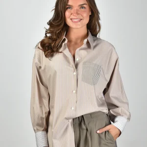 Academia blouse Giorgina Patch 75D5P-921 riga beige