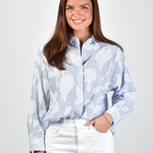 Academia blouse Margaux 76D25-620 light blue plain