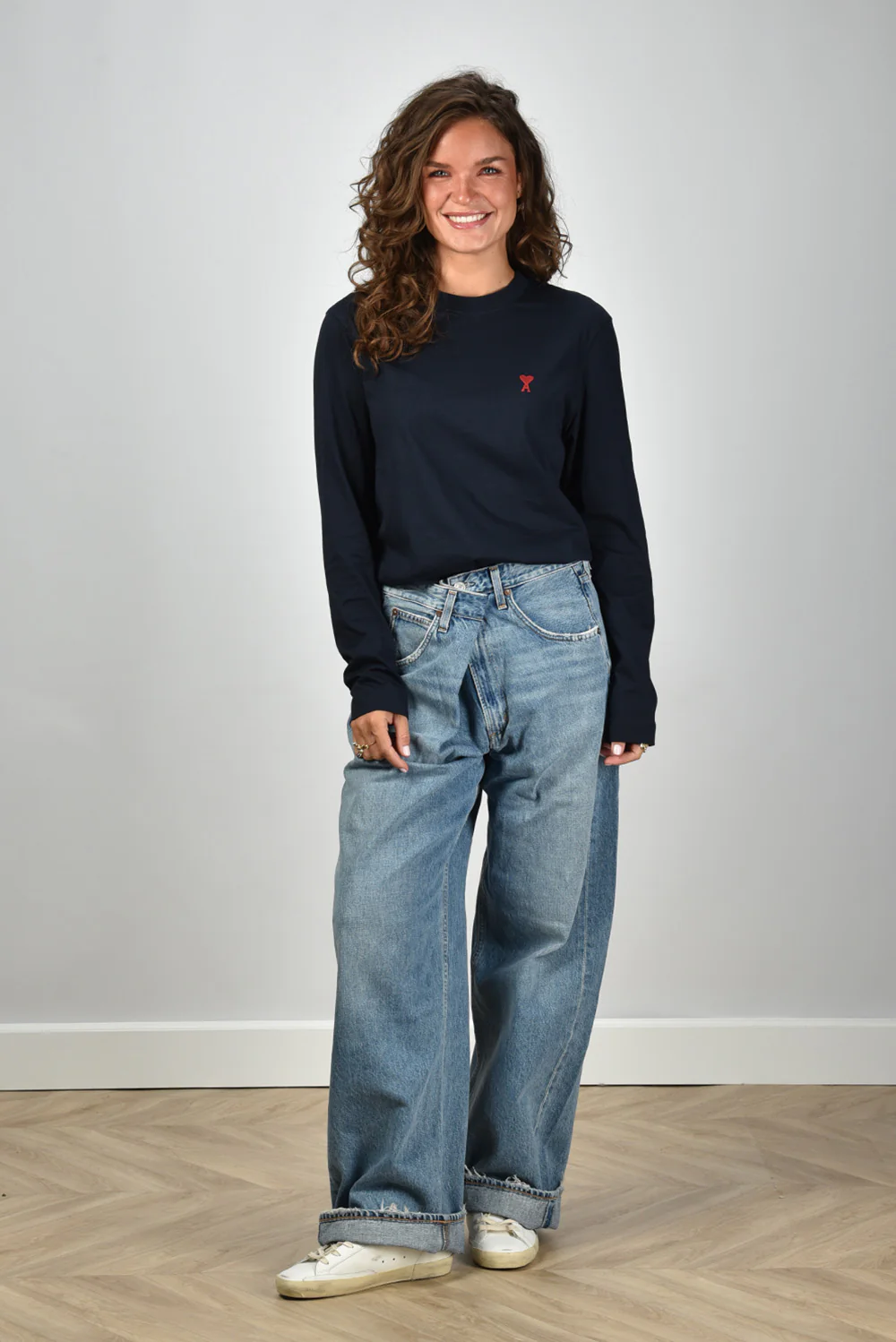 Ami Paris t-shirt ADC Ts Ml Rouge BFUTS235.724 bleu nuit - Afbeelding 3