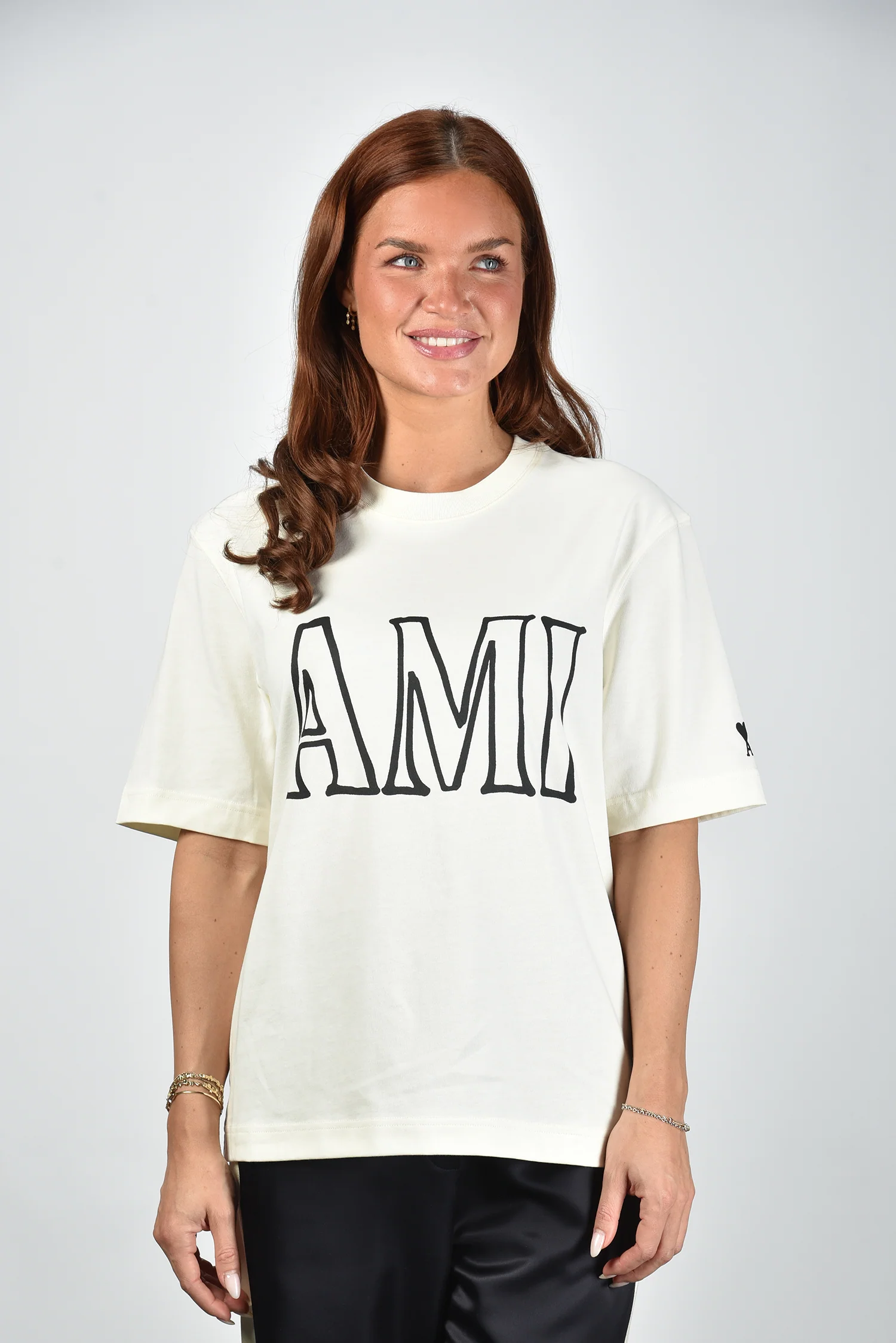 Ami Paris t-shirt UTS380.726 blanc creme - Afbeelding 8