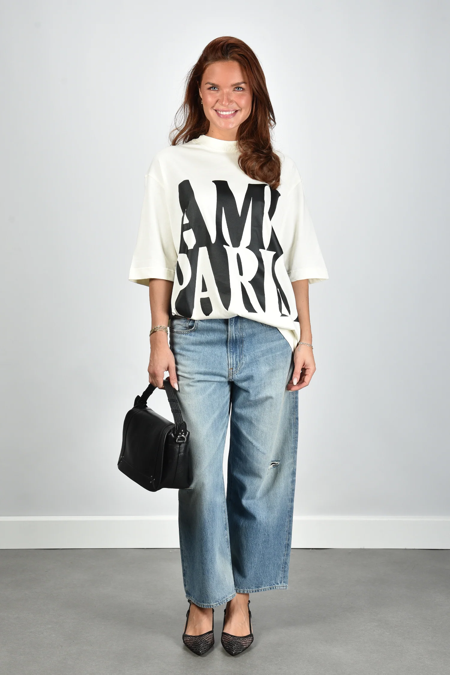 Ami Paris t-shirt UTS381.726 blanc creme - Afbeelding 3