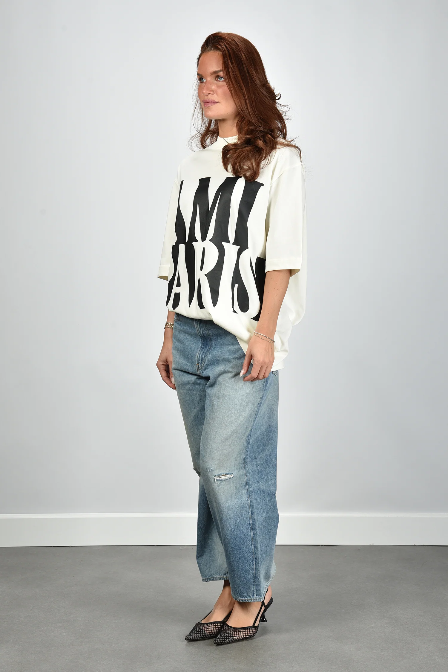 Ami Paris t-shirt UTS381.726 blanc creme - Afbeelding 7