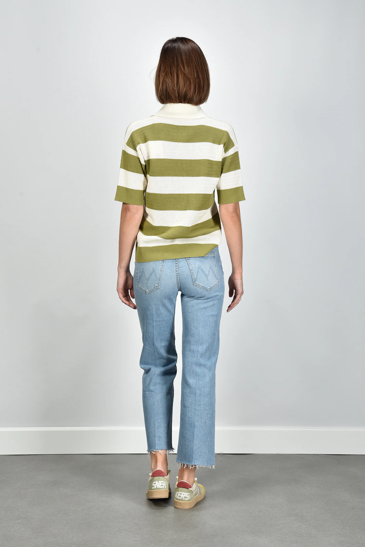 Ami Paris top FPL430.KN0153 blanc creme/matcha - Afbeelding 7