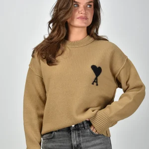Ami Paris trui ADC Felted UKS838.018 camel/noir