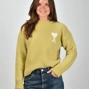 Ami Paris trui ADC Nuage UKS836.KN0135 anis/ecru