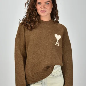Ami Paris trui ADC Nuage UKS836.KN0135 noisette/ecru