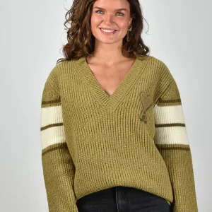 Ami Paris trui College UKS823.KN0111 vert lichen