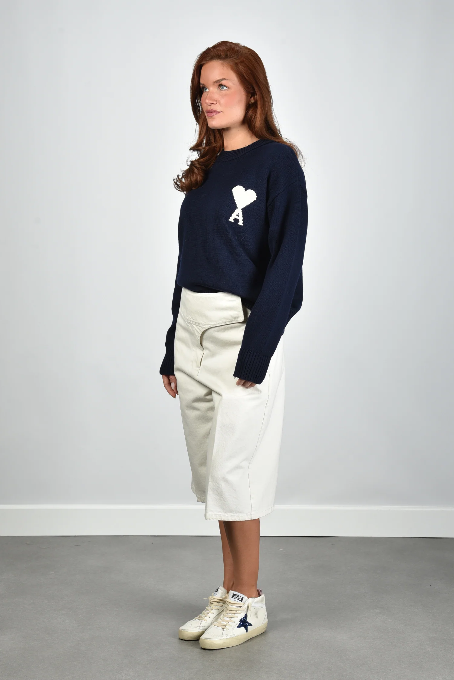 Ami Paris trui ADC UKS859.KN0156 encre/ecru - Afbeelding 8