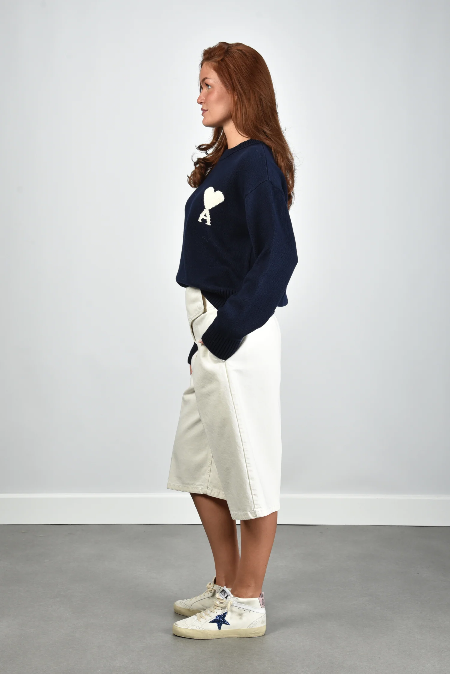 Ami Paris trui ADC UKS859.KN0156 encre/ecru - Afbeelding 9