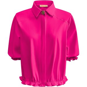 Triple Nine – Blouse with 1 gold button and elastiek – Fuchsia