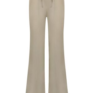 Triple Nine – Pant flared with gold rib belt – Beige