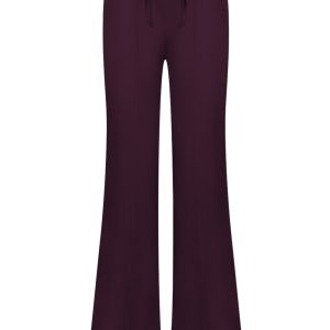 Triple Nine – Pant flared with gold rib belt – D.Purple