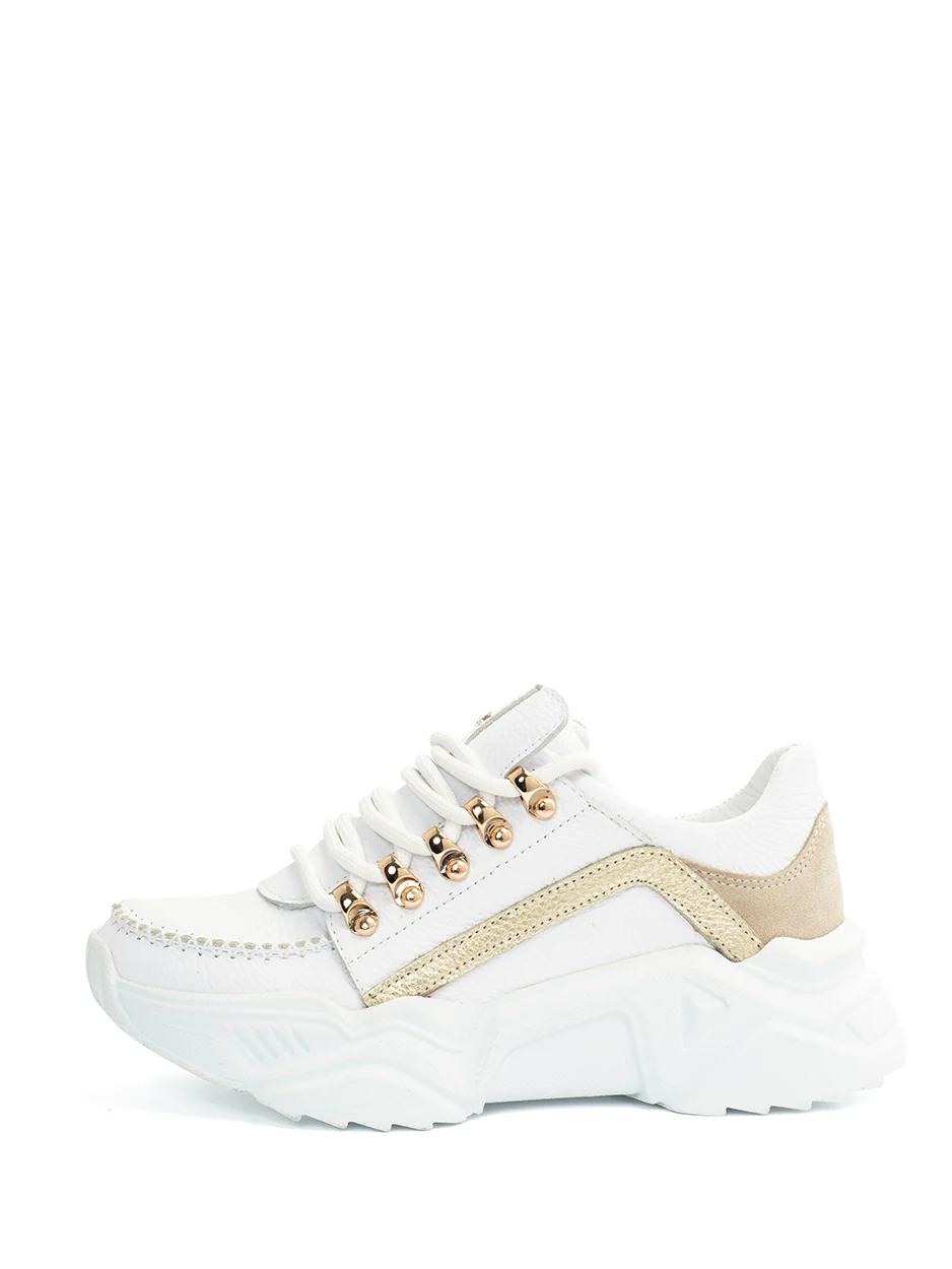 Babouche – Lou Sneaker – White/ Gold - Afbeelding 2