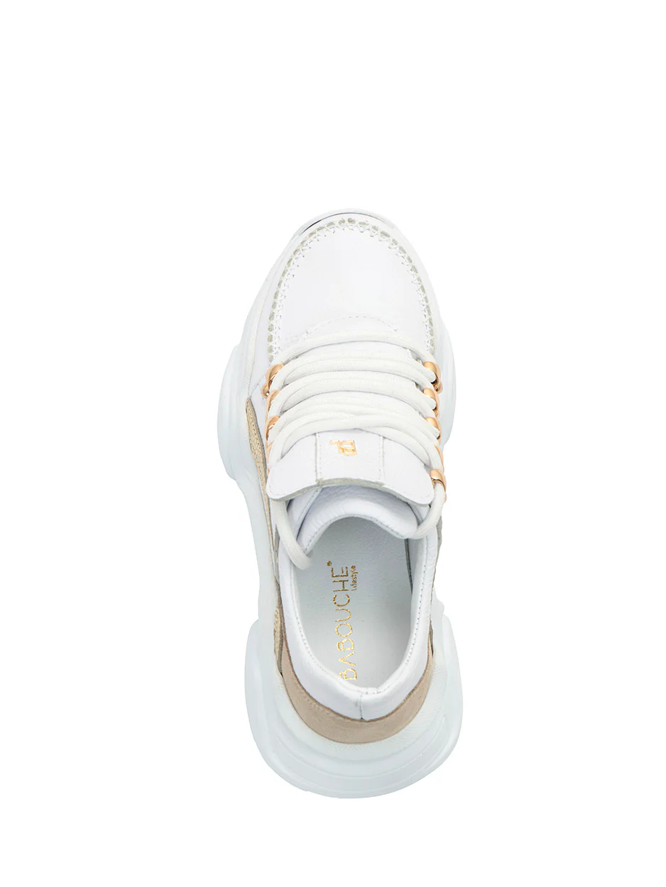Babouche – Lou Sneaker – White/ Gold - Afbeelding 7