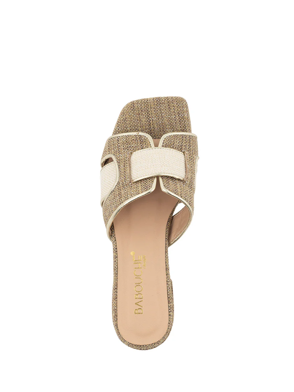 Babouche – Sera Slipper – Goud/Taupe/Beige - Afbeelding 4