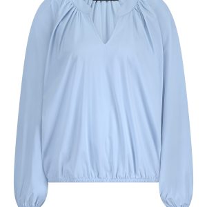 Lady Day – Bardot Travelstof Blouse – Sky