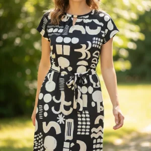 Batida blue luxe print jurk