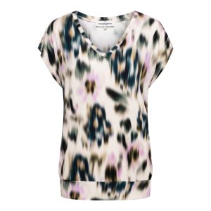 &Co Woman – Lucia Faded Flower Top – Khaki multi