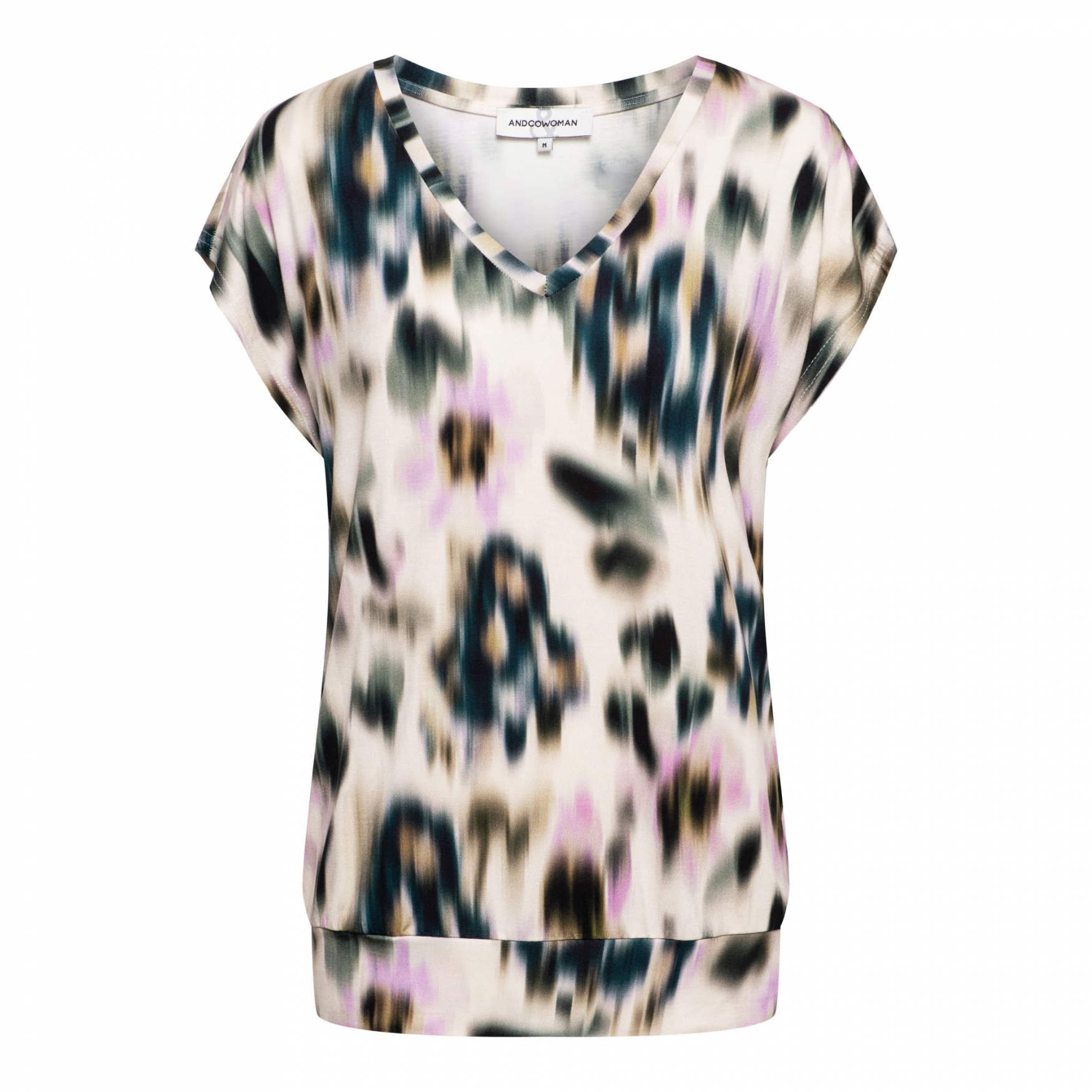 &Co Woman – Lucia Faded Flower Top – Khaki multi - Afbeelding 2