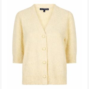 Red Button – Cardigan Popcorn – Butter Yellow