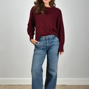 Les Tricots de Lea trui Monptilya 37028 burgundy