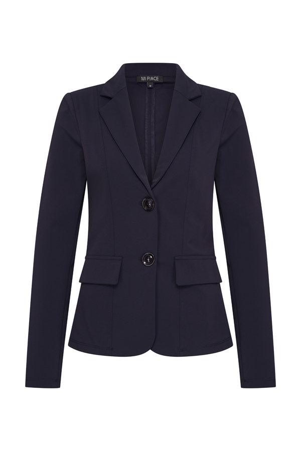 Mi Piace – Blazer Kort Travelstof – Dark Blue