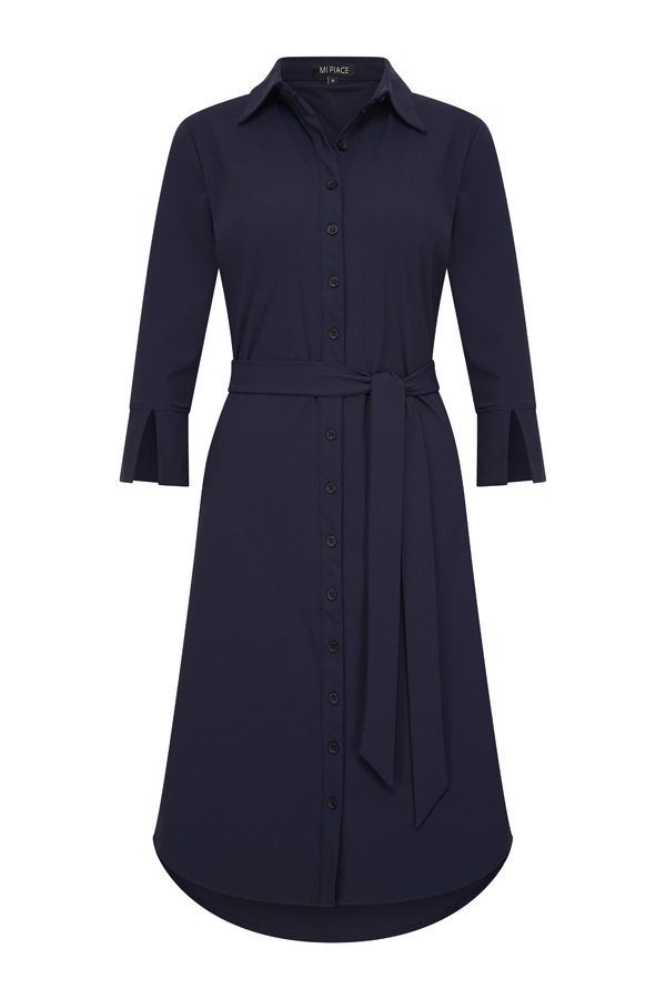 Mi Piace – Jurk 3/4 Mouw – Dark Blue
