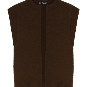 Mi Piace – Vest Hairy Mouwloos – Espresso