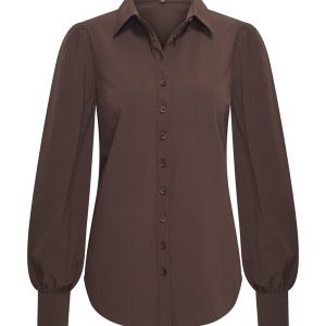 Mi Piace – Blouse Pofmouw – Espresso