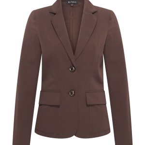 Mi Piace – Blazer Kort Travelstof – Espresso