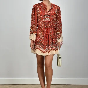 Farm Rio jurk 340019 ainika pineapple ikat cream