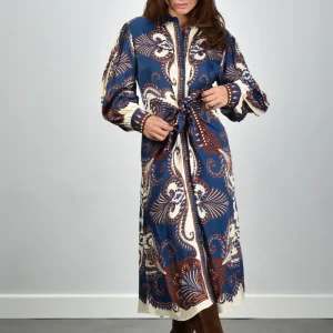 Farm Rio jurk 344129 arabesque scarf blue