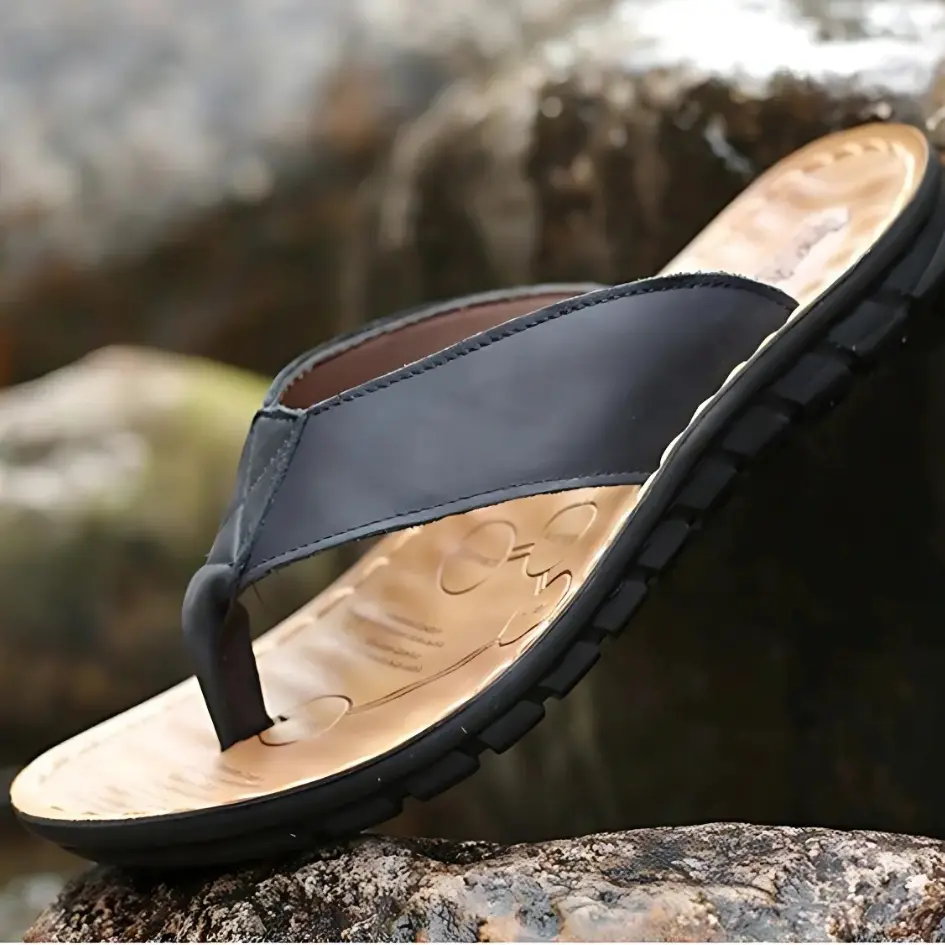 Boris Heren Slippers Leer met Voetboog Ondersteuning - Flip Flops - Afbeelding 9