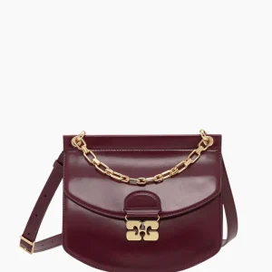 Ganni crossbody Apo-G Small Chain A6744 tawny port