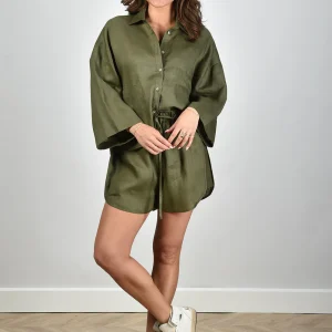 Greek Archaic Kori short S25K-110351 khaki